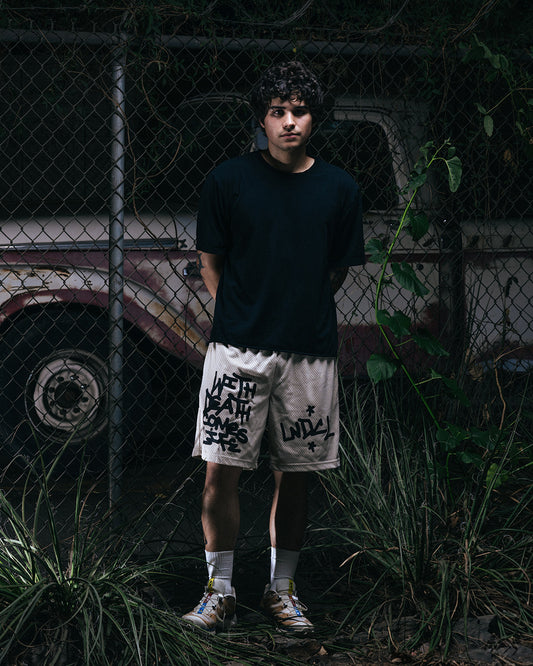 GRAFFITI GYM SHORT - (TAN)