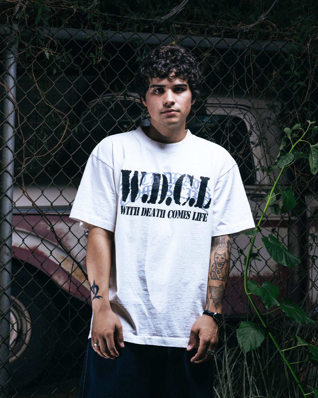 STACKED TEE - (WHITE)